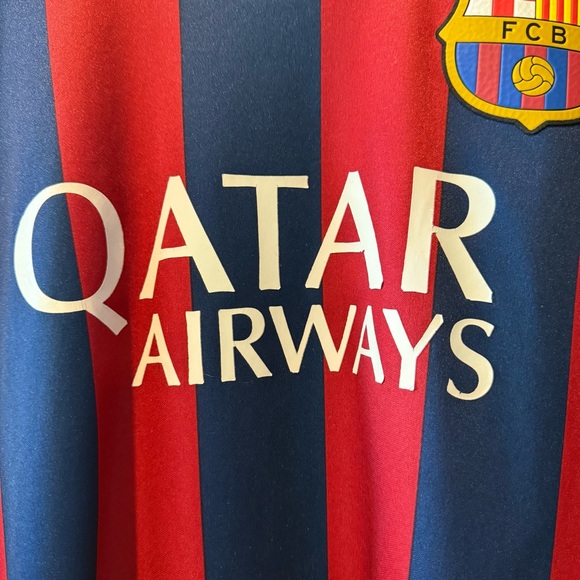 Official Messi Barcelona FCB Soccer Futball Jersey - Qatar Airways- Red and Blue - Picture 6 of 10